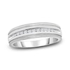 Thumbnail Image 1 of Previously Owned Men's Diamond Wedding Band 1/4 ct tw Round-cut Sterling Silver