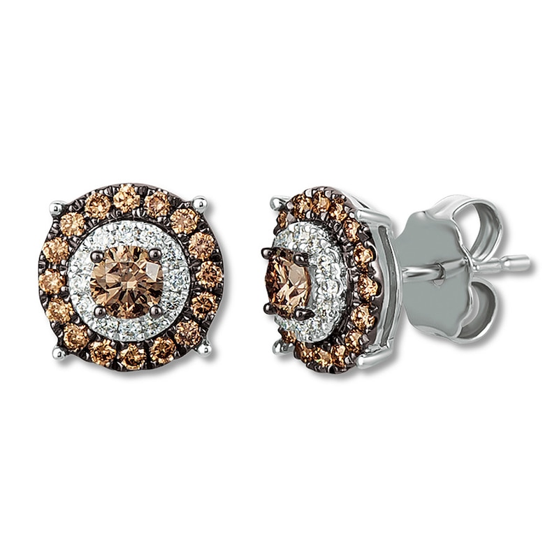 Previously Owned Le Vian Chocolate Diamond Stud Earrings 1/2 ct tw 14K Vanilla Gold