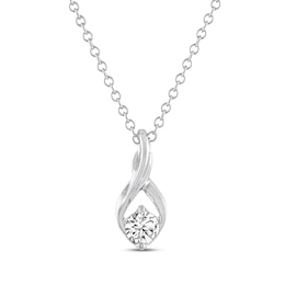 Previously Owned THE LEO Diamond Necklace 1/3 ct tw Round-cut 14K White Gold 19"