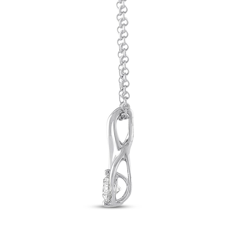 Main Image 2 of Previously Owned THE LEO Diamond Necklace 1/3 ct tw Round-cut 14K White Gold 19"