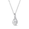 Thumbnail Image 4 of Previously Owned THE LEO Diamond Necklace 1/3 ct tw Round-cut 14K White Gold 19"