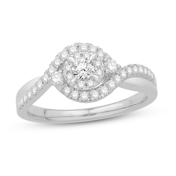 Previously Owned Diamond Engagement Ring 1/2 ct tw 10K White Gold