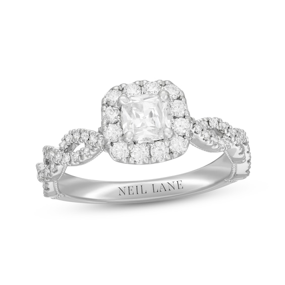 Previously Owned Neil Lane Diamond Engagement Ring 1-1/6 ct tw Cushion & Round-cut 14K White Gold