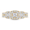 Thumbnail Image 3 of Previously Owned THE LEO Diamond Three-Stone Engagement Ring 7/8 ct tw Princess & Round-cut 14K Yellow Gold