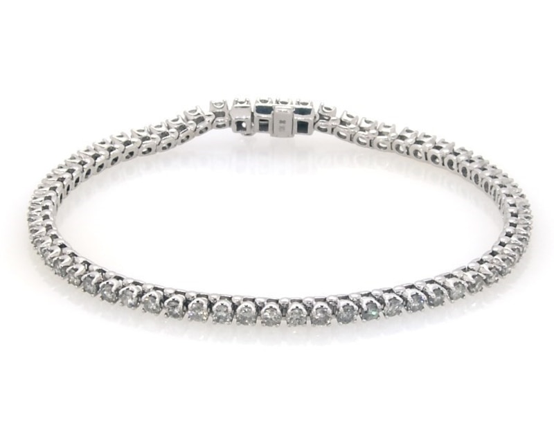 Main Image 1 of Previously Owned Diamond Tennis Bracelet 3 ct tw 10K White Gold 7"