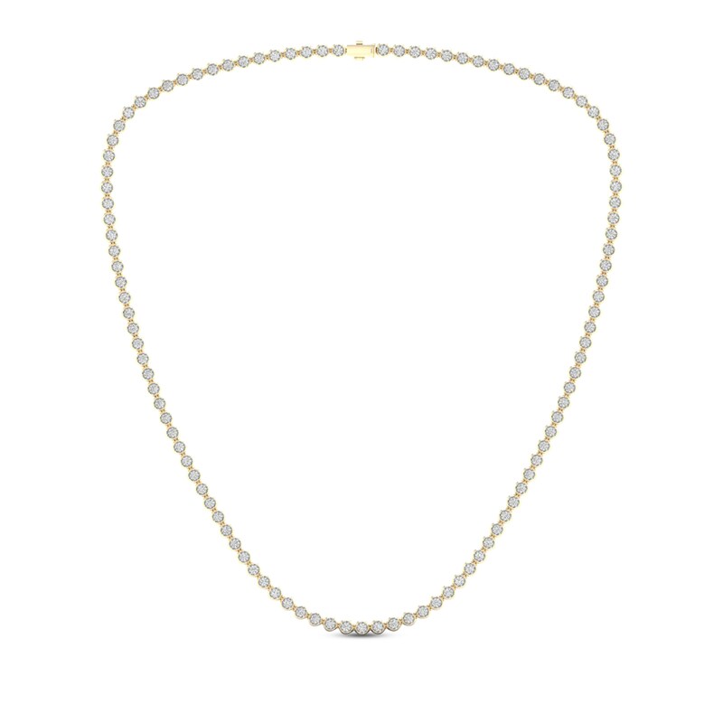 Main Image 1 of Previously Owned Men's Diamond Tennis Necklace 3 ct tw Round-cut 10K Yellow Gold 22"