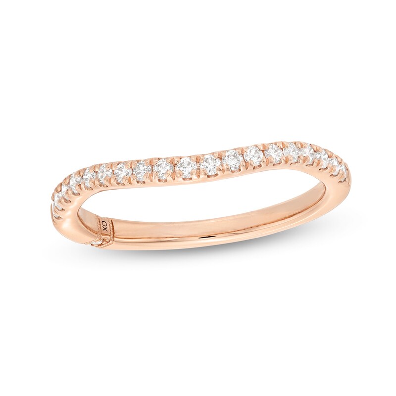 Main Image 1 of Previously Owned Monique Lhuillier Bliss Diamond Contour Wedding Band 1/4 ct tw Round-cut 18K Rose Gold