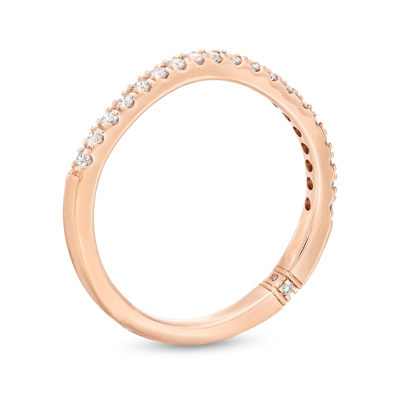 Main Image 2 of Previously Owned Monique Lhuillier Bliss Diamond Contour Wedding Band 1/4 ct tw Round-cut 18K Rose Gold