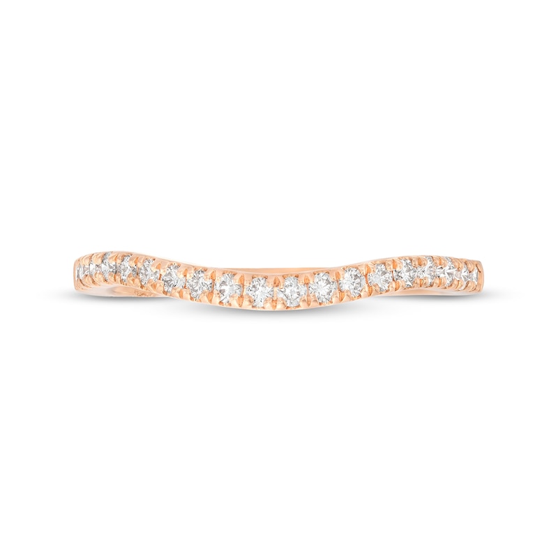 Main Image 3 of Previously Owned Monique Lhuillier Bliss Diamond Contour Wedding Band 1/4 ct tw Round-cut 18K Rose Gold