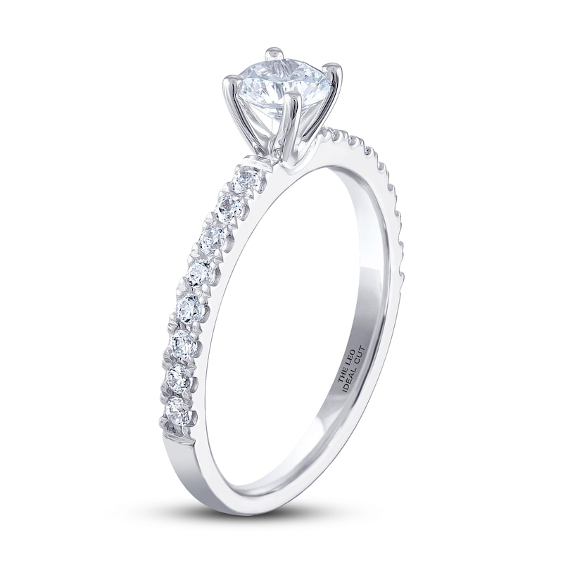 Main Image 2 of Previously Owned THE LEO Ideal Cut Diamond Engagement Ring 3/4 ct tw Round-cut 14K White Gold