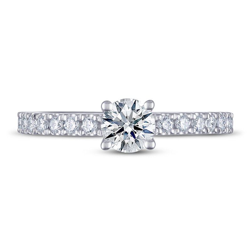 Main Image 3 of Previously Owned THE LEO Ideal Cut Diamond Engagement Ring 3/4 ct tw Round-cut 14K White Gold