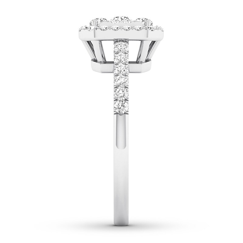 Main Image 3 of Previously Owned Diamond Engagement Ring 1/2 ct tw Round-cut 10K White Gold Size 7