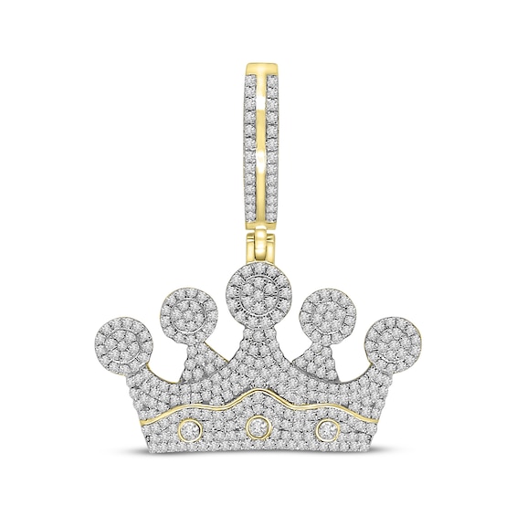 Previously Owned Men's Diamond Crown Pendant 1 ct tw Round-cut 10K Yellow Gold
