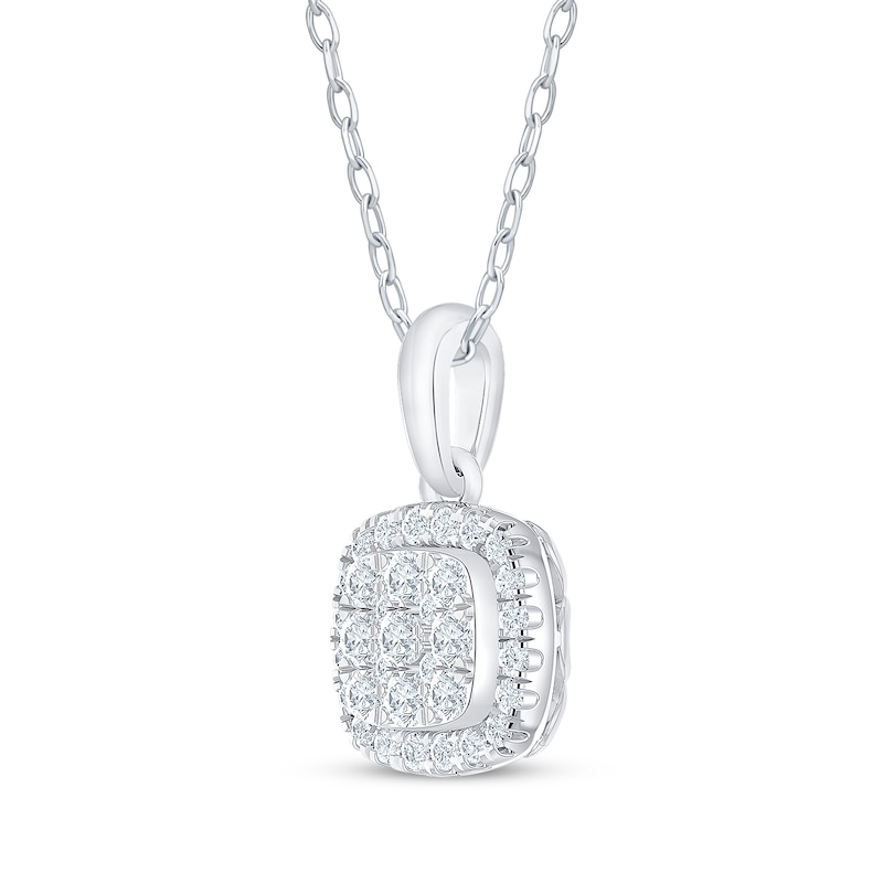 Main Image 2 of Previously Owned Diamond Necklace 1/4 ct tw Round-Cut 10K White Gold 18"