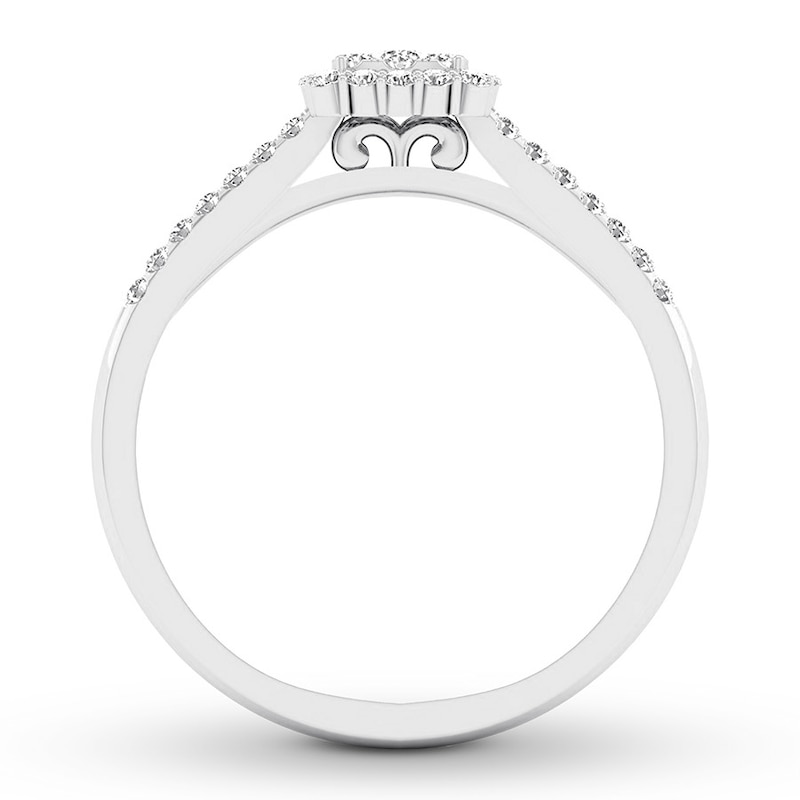 Main Image 2 of Previously Owned Diamond Engagement Ring 1/4 ct tw Round-cut 10K White Gold Size 6