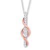 Thumbnail Image 1 of Previously Owned Ever Us Two-Stone Diamond Necklace 1 ct tw 14K Two-Tone Gold 19"