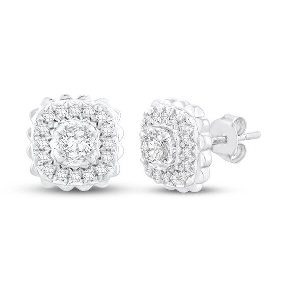 Previously Owned Diamond Stud Earrings 1/2 ct tw Round-cut 10K White Gold