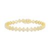 Thumbnail Image 1 of Previously Owned Diamond Flower Line Bracelet 1/3 ct tw Round-cut 10K Yellow Gold 7"
