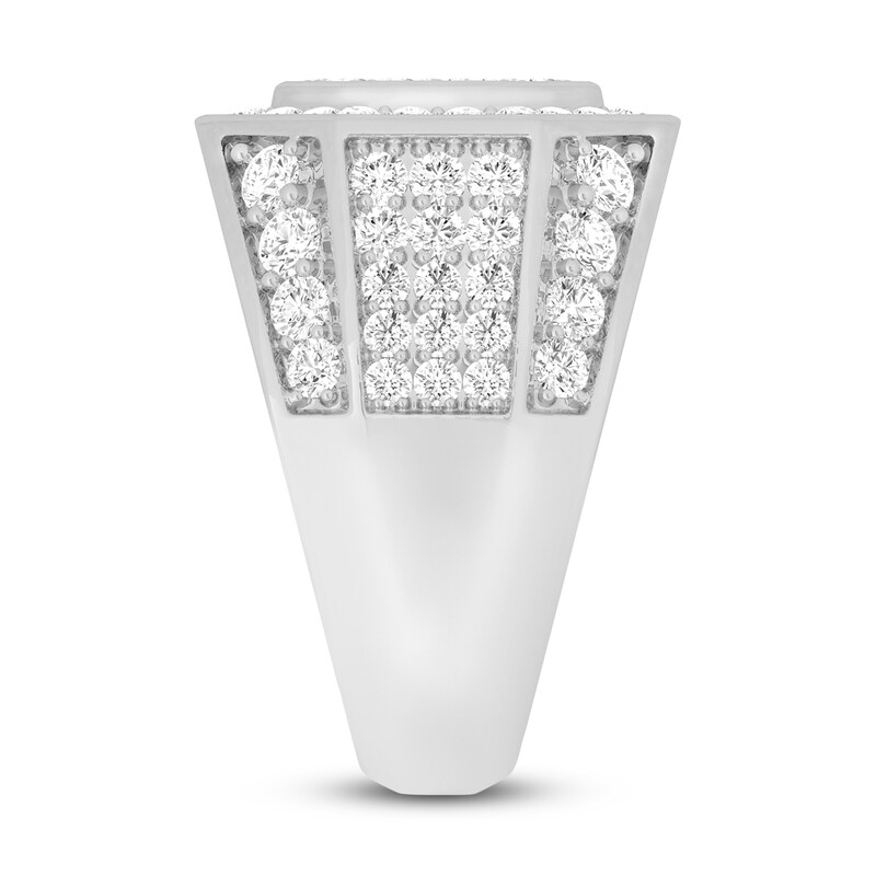 Main Image 3 of Previously Owned Men's Octogonal Diamond Ring 3 ct tw Round-cut 10K White Gold