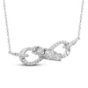 Thumbnail Image 2 of Previously Owned Diamond Infinity Necklace 1/4 ct tw Round-cut 10K White Gold 18"