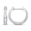 Thumbnail Image 2 of Previously Owned Diamond Huggie Hoop Earrings 1/8 ct tw Round-cut 10K White Gold