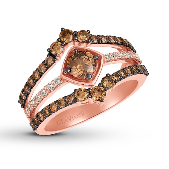 Previously Owned Le Vian Chocolate Diamond Ring 1-3/8 ct tw 14K Strawberry Gold