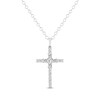 Thumbnail Image 1 of Previously Owned THE LEO Diamond Cross Necklace 1 ct tw Round-cut 14K White Gold 19"