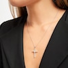 Thumbnail Image 4 of Previously Owned THE LEO Diamond Cross Necklace 1 ct tw Round-cut 14K White Gold 19"