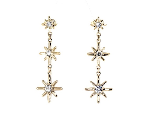 Previously Owned Diamond North Star Dangle Earrings 1/2 ct tw 10K Yellow Gold