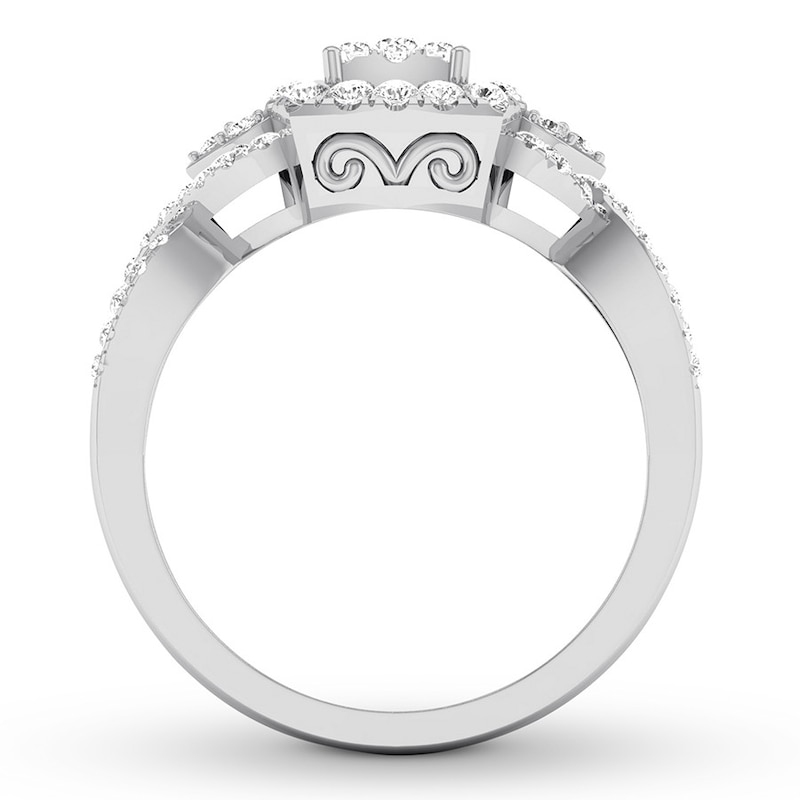Main Image 2 of Previously Owned Diamond Engagement Ring 1/2 ct tw Round-cut 10K White Gold Size 7