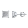 Thumbnail Image 1 of Previously Owned Men's Diamond Stud Earrings 1/4 ct tw Round-cut 10K White Gold