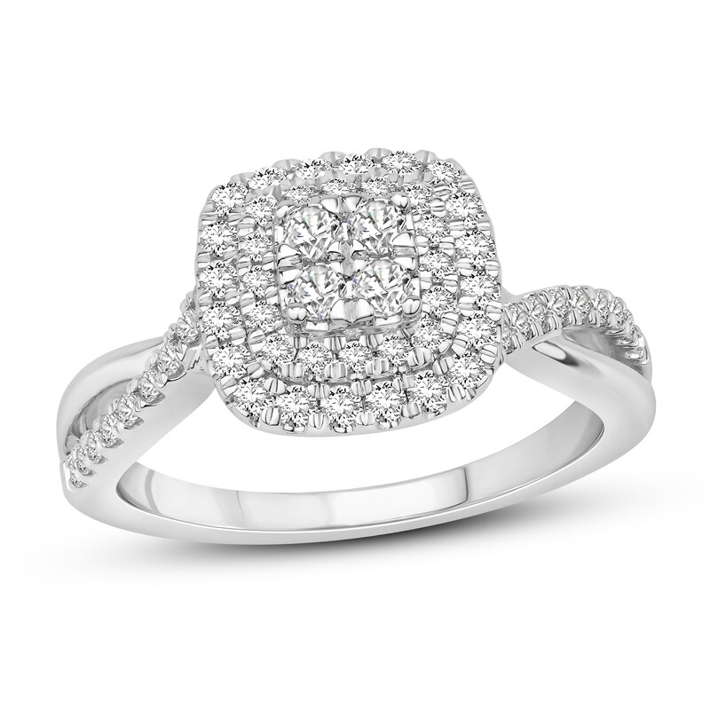 Main Image 1 of Previously Owned Diamond Engagement Ring 5/8 ct tw Round-cut 10K White Gold