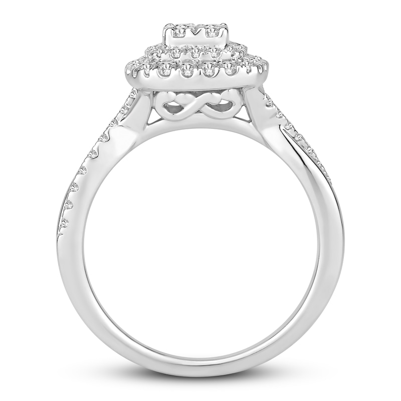 Main Image 2 of Previously Owned Diamond Engagement Ring 5/8 ct tw Round-cut 10K White Gold