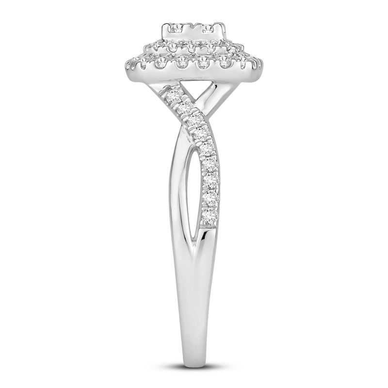 Main Image 3 of Previously Owned Diamond Engagement Ring 5/8 ct tw Round-cut 10K White Gold