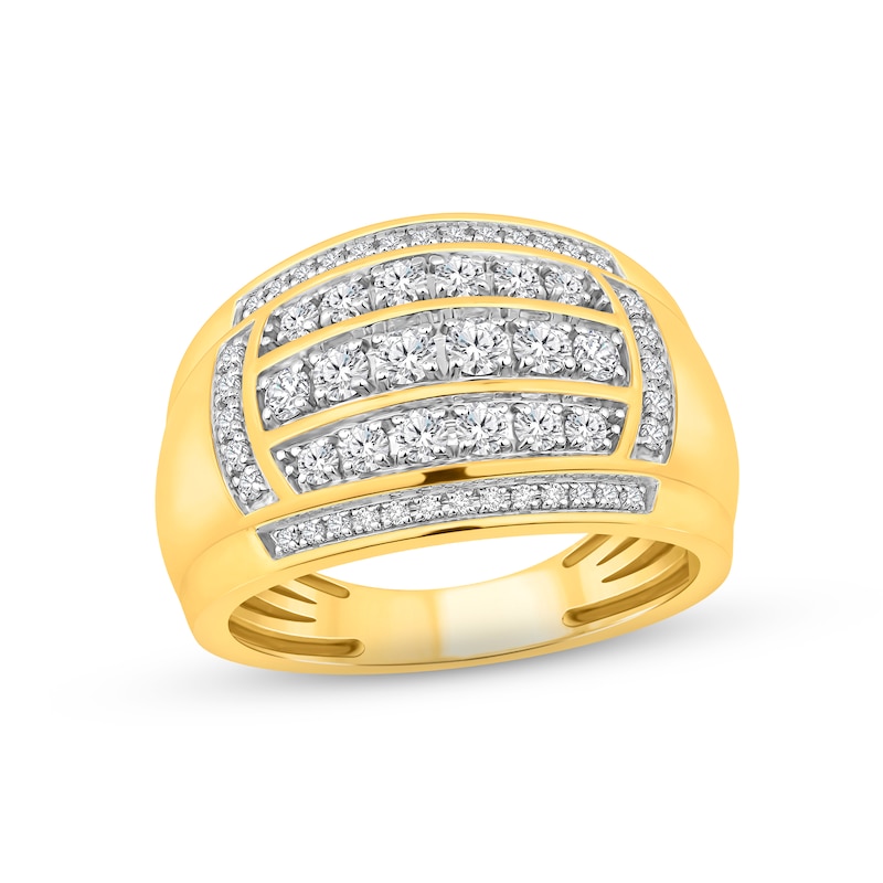 Main Image 1 of Previously Owned Men's Diamond Ring 1 ct tw Round-cut 10K Yellow Gold