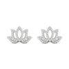 Thumbnail Image 2 of Previously Owned By Women For Women Diamond Lotus Earrings 1/4 ct tw Round-cut 10K White Gold
