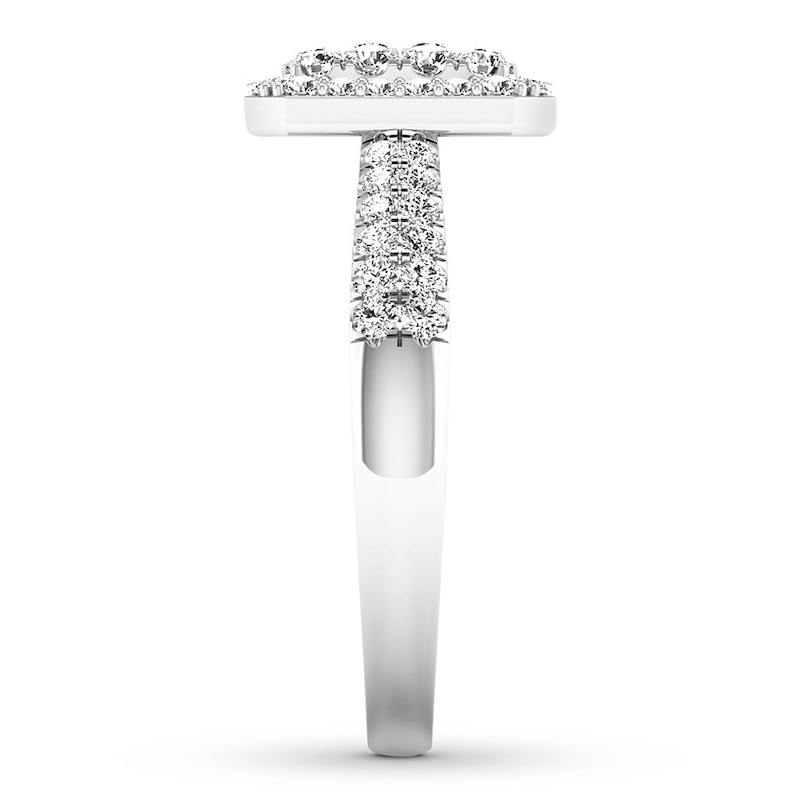 Main Image 3 of Previously Owned Diamond Engagement Ring 1/2 ct tw Round-cut 10K White Gold Size 7