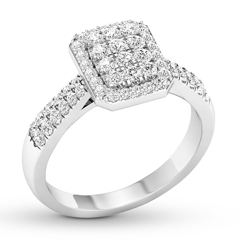 Main Image 4 of Previously Owned Diamond Engagement Ring 1/2 ct tw Round-cut 10K White Gold Size 7