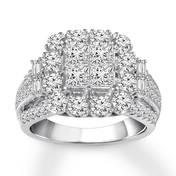 Previously Owned Multi-Stone Princess-cut Diamond Engagement Ring 3 ct tw 14K White Gold