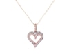Thumbnail Image 1 of Previously Owned Diamond Heart Necklace 1/4 ct tw 10K Rose Gold 18"