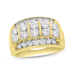 Previously Owned Men's Diamond Ring 2 ct tw Round-cut 10K Yellow Gold
