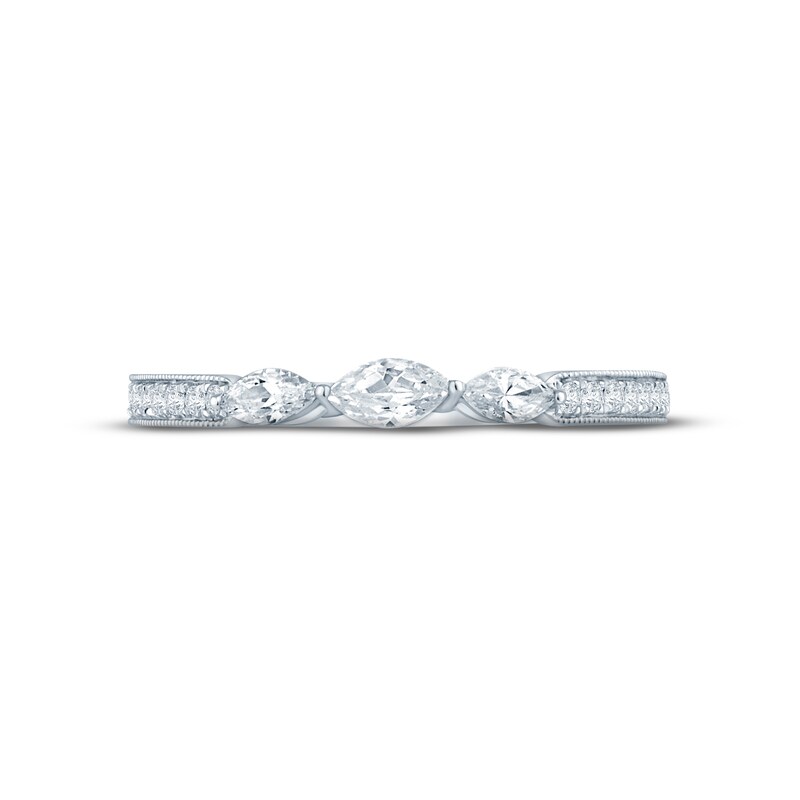 Main Image 3 of Previously Owned Diamond Anniversary Band 1/4 ct tw Marquise & Round-cut 10K White Gold