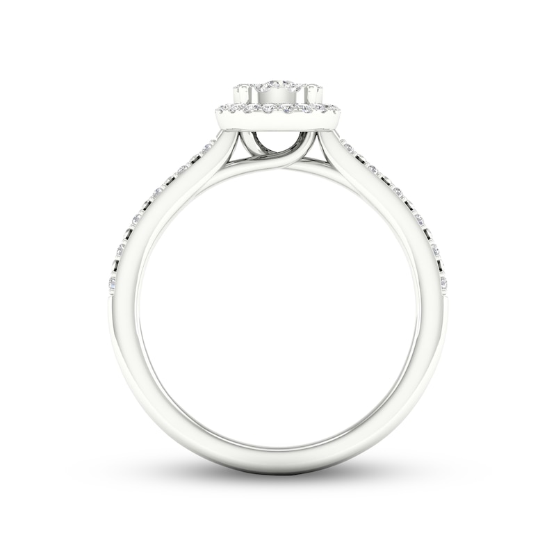 Main Image 4 of Previously Owned Diamond Promise Ring 1/5 ct tw Round-cut Sterling Silver