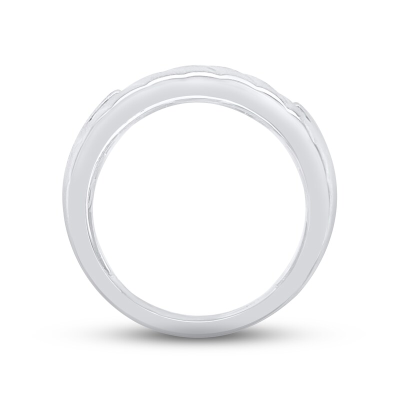 Main Image 2 of Previously Owned Men's Diamond Wedding Band 1/2 ct tw Round-cut 10K White Gold - Size 10