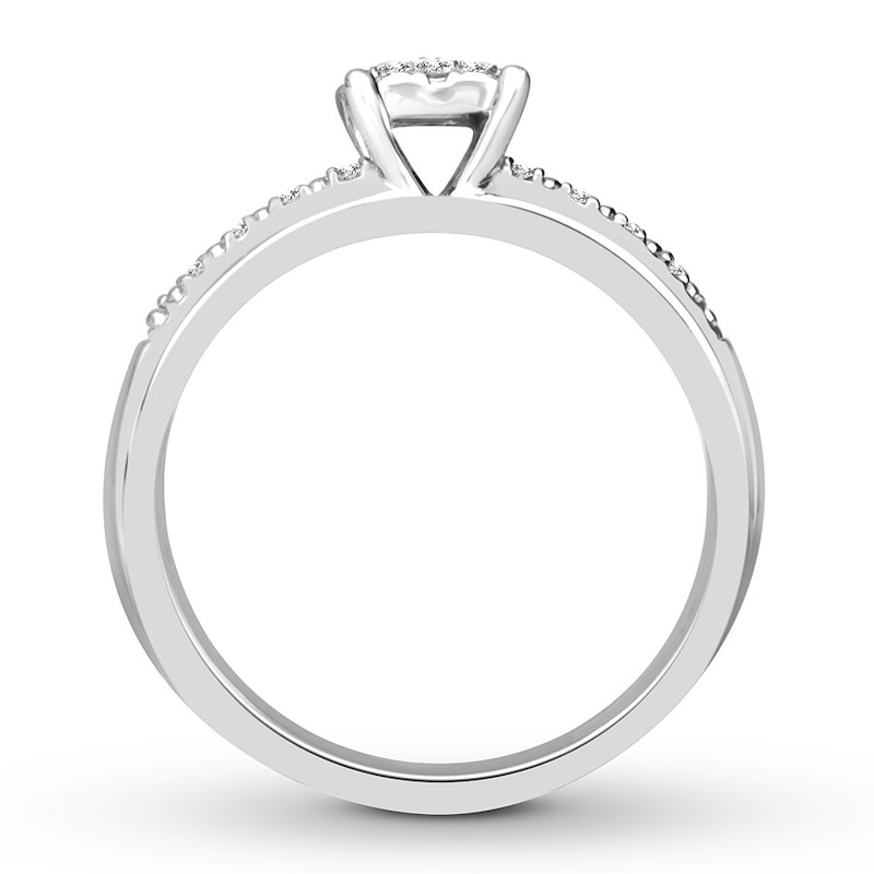 Main Image 2 of Previously Owned Diamond Engagement Ring 1/4 ct tw Round-cut 10K White Gold