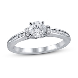 Previously Owned Diamond Engagement Ring 3/4 ct tw Round-cut 14K White Gold