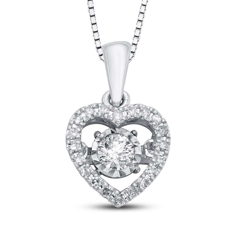 Main Image 1 of Previously Owned Unstoppable Love Diamond Heart Necklace 1/4 ct tw Sterling Silver 18"
