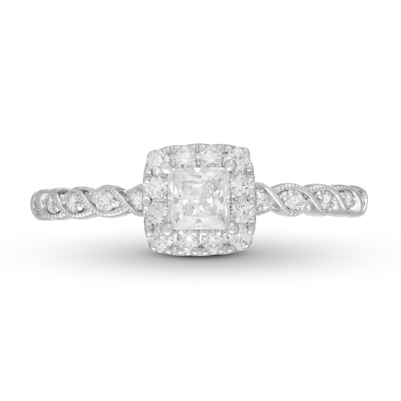 Main Image 3 of Previously Owned Neil Lane Diamond Engagement Ring 5/8 ct tw Princess & Round-cut 14K White Gold