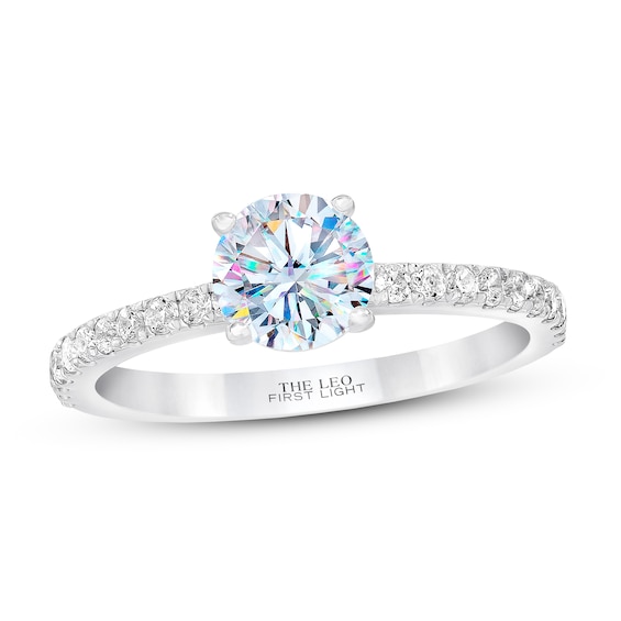 Previously Owned THE LEO First Light Diamond Engagement Ring 5/8 ct tw 14K White Gold