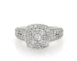 Previously Owned Multi-Diamond Engagement Ring 1 ct tw Round-cut 14K White Gold